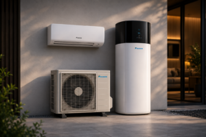 Équipements Daikin : climatisation réversible, pompe à chaleur et chauffe-eau thermodynamique